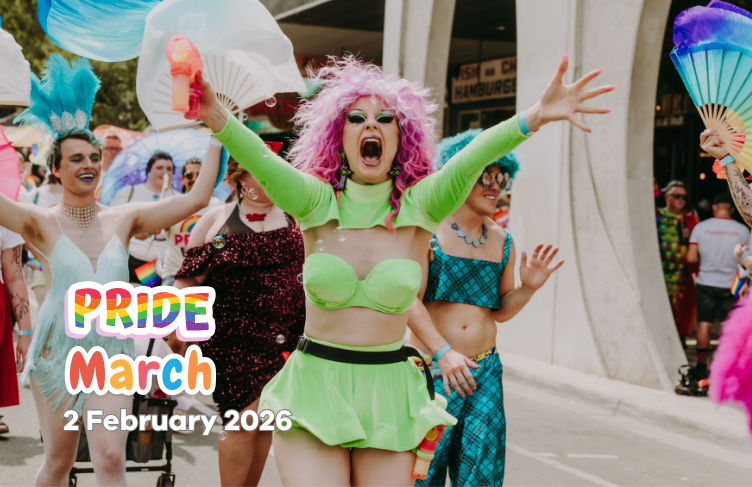 Drag queen with outstretched arms